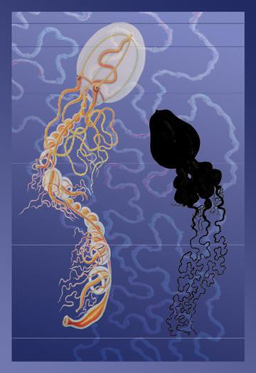 A Pair of Jellyfish 24x36 Giclee