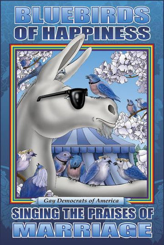 The Bluebird of Happiness singing the Praises of Marriage 24x36 Giclee