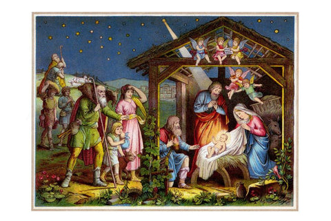 Farmers see Baby Jesus 24x36 Giclee