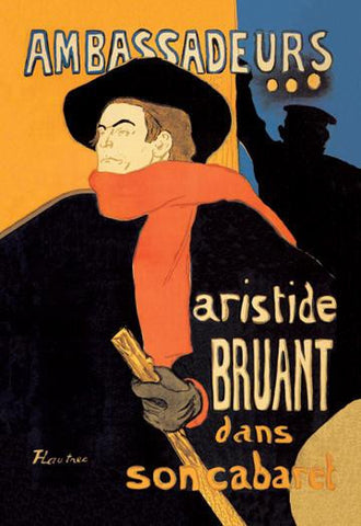 Ambassadeurs: Aristide Bruant dans Son Cabaret 28x42 Giclee on Canvas