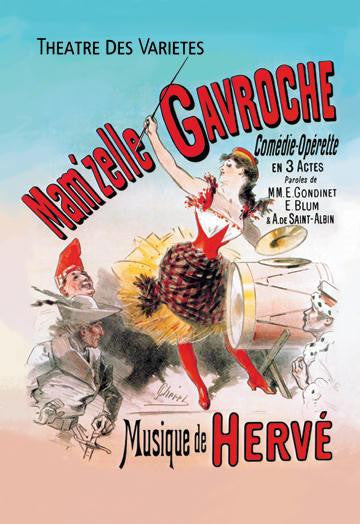 Mam&#39;zelle Gavroche Comedie-Operette 28x42 Giclee on Canvas