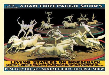 Living Statues on Horseback: The Original Adam Forepaugh Shows 28x42 Giclee on Canvas