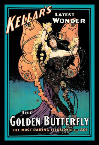 The Golden Butterfly: Kellar&#39;s Latest Wonder 28x42 Giclee on Canvas