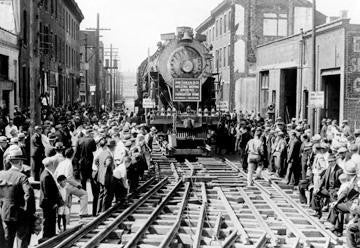 Baldwin Locomotive Down Vine Street  Philadelphia  PA 28x42 Giclee on Canvas