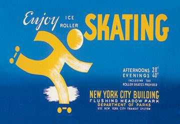 Enjoy Ice or Roller Skating 28x42 Giclee on Canvas