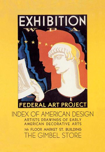 WPA Federal Art Project: Index of American Design 28x42 Giclee on Canvas