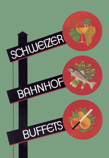 Schweizer Bahnhof Buffets 28x42 Giclee on Canvas