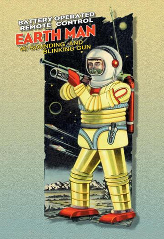 Battery Operated Earth Man 28x42 Giclee on Canvas