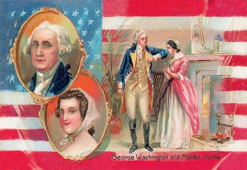 George Washington and Martha Curtis 28x42 Giclee on Canvas