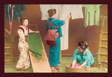 Washing Kimonos 28x42 Giclee on Canvas