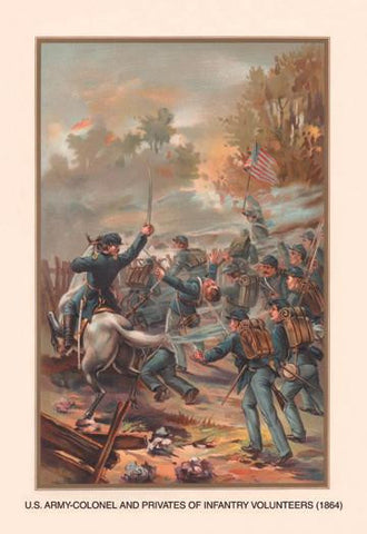 Colonels and Privates of Infantry Volunteers  1864 28x42 Giclee on Canvas