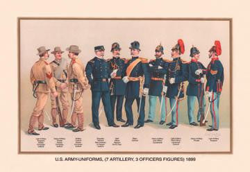 Uniforms (7 Artillery  3 Officers)  1899 28x42 Giclee on Canvas