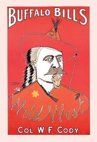 Portrait of Buffalo Bill 28x42 Giclee on Canvas