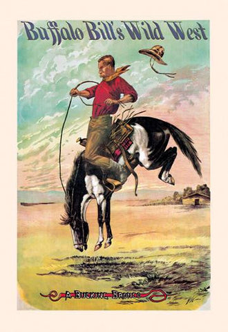 Buffalo Bill: A Bucking Bronco 28x42 Giclee on Canvas