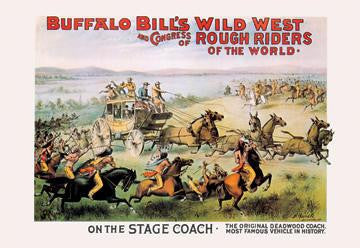 Buffalo Bill: On the Stagecoach 28x42 Giclee on Canvas