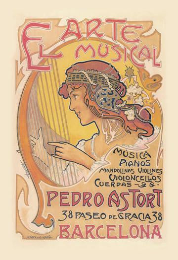 El Arte Musical Music Store 28x42 Giclee on Canvas