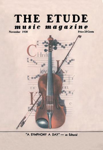 Violin on Magazine Cover 28x42 Giclee on Canvas