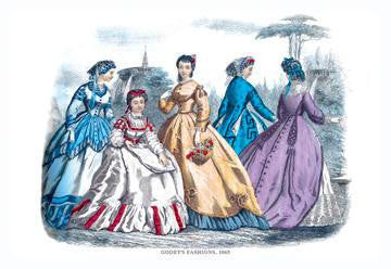 Godey&#39;s Fashions  1865 28x42 Giclee on Canvas