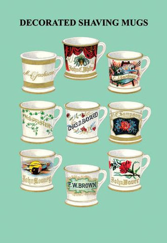 Decorated Shaving Mugs #4 28x42 Giclee on Canvas