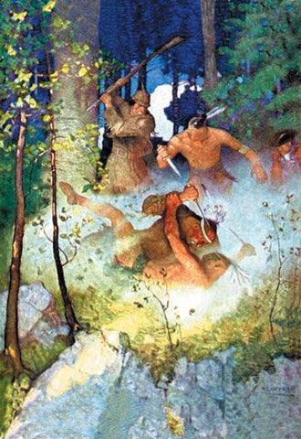 The Fight in the Forest 28x42 Giclee on Canvas