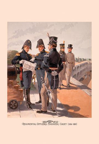 Regimental Officers   Engineer and Cadet 28x42 Giclee on Canvas