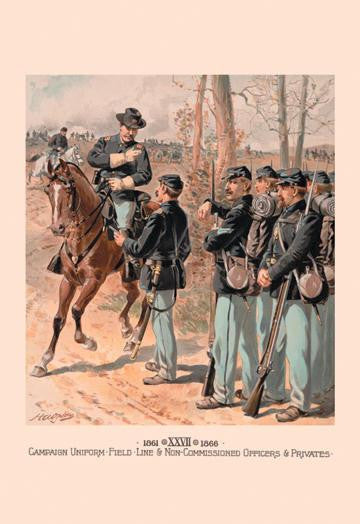 Campaign Uniform  Field  Line & Non-Commissioned Officers & Privates 28x42 Giclee on Canvas