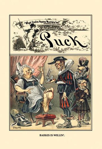 Puck Magazine: Barkis Is Willin&#39;! 28x42 Giclee on Canvas