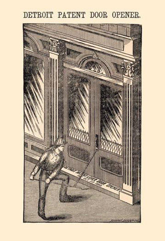 Detroit Patent Door Opener 28x42 Giclee on Canvas