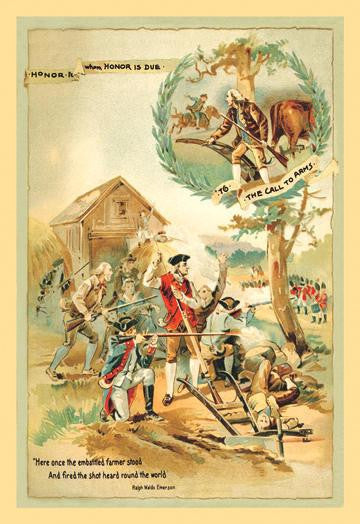 Here Once the Embattled Farmer Stoode 28x42 Giclee on Canvas