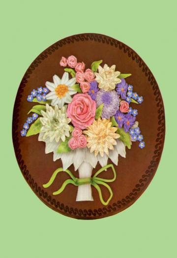 Tart Decoration with Butter Cream Flowers 28x42 Giclee on Canvas