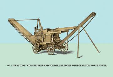 No.2 Keystone Corn Husker and Fodder Shredder with Gear for Horse Power 28x42 Giclee on Canvas