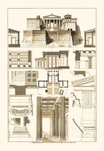 The Propylaea of the Acropolis at Athens 28x42 Giclee on Canvas