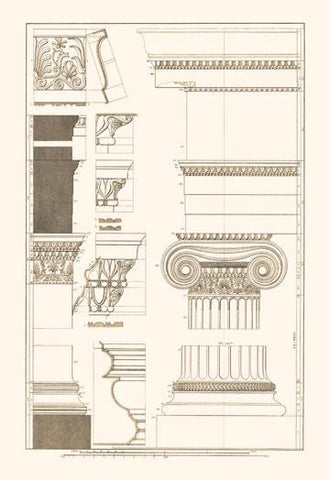 Details from the North Portico of the Erechtheum 28x42 Giclee on Canvas