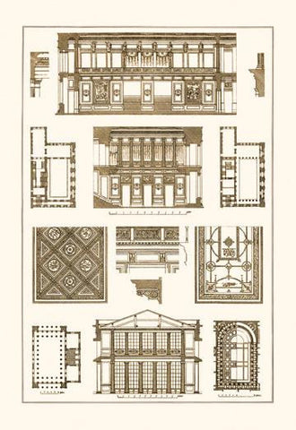 Halls with Galleries 28x42 Giclee on Canvas