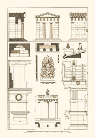 Temple of Diana  Monument of Thrasyllus 28x42 Giclee on Canvas