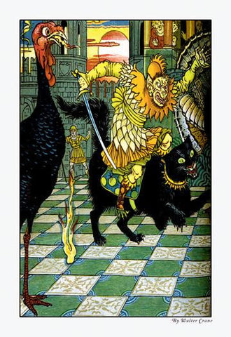 The Yellow Dwarf Rides A Cat 28x42 Giclee on Canvas