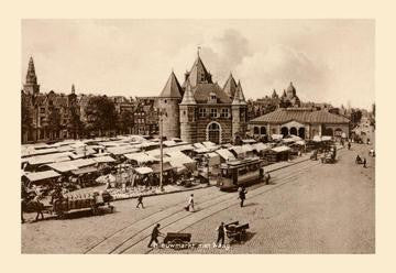 Nieuwmarkt met Waag  Amsterdam 28x42 Giclee on Canvas