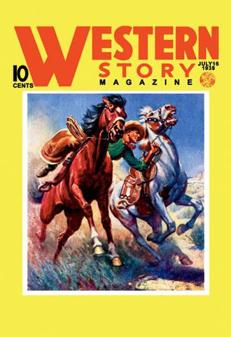 Western Story Magazine: Taming the Wild 28x42 Giclee on Canvas