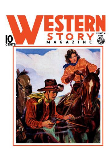 Western Story Magazine: Living the Cowboy Way 28x42 Giclee on Canvas