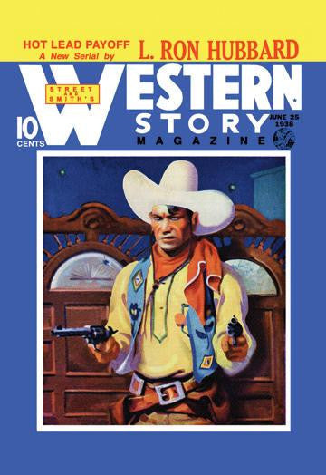 Western Story Magazine: Hot Lead Payoff 28x42 Giclee on Canvas