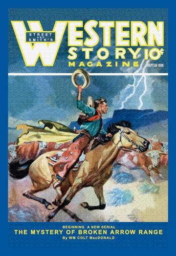 Western Story Magazine: Broken Arrow Range 28x42 Giclee on Canvas