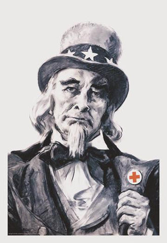 Uncle Sam for the Red Cross 28x42 Giclee on Canvas