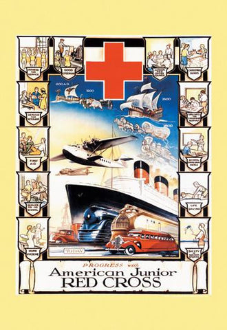 Progress with American Junior Red Cross 28x42 Giclee on Canvas