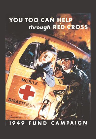 You Too Can Help Through Red Cross 28x42 Giclee on Canvas