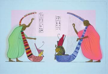 Harpers Painted in the Tomb of Ramses III 28x42 Giclee on Canvas