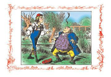 Alice in Wonderland: Father William Balances an Eel 28x42 Giclee on Canvas