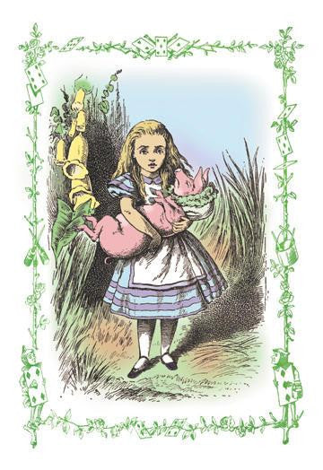 Alice in Wonderland: Alice and the Pig-Baby 28x42 Giclee on Canvas