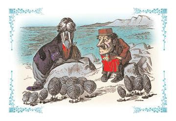 Through the Looking Glass: Walrus  Carpenter and Oysters 28x42 Giclee on Canvas