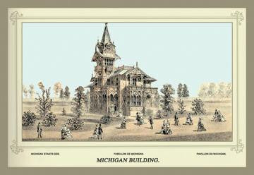 Centennial International Exhibition  1876 - Michigan Building 28x42 Giclee on Canvas