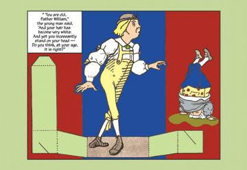 Alice in Wonderland: Father William Stands on his Head 28x42 Giclee on Canvas